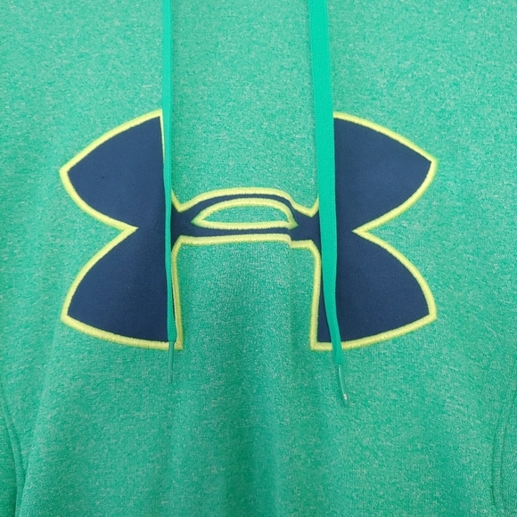 Under Armour Logo Women's Green Hoodie Sweatshirt Size Medium Cold Gear - Picture 4 of 10
